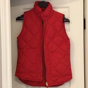 Jcrew red puffer vest